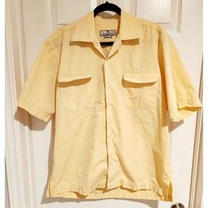Tommy Bahama Vintage Fit Hawaiian Shirt Mens XL Yellow Button Up Down Casual